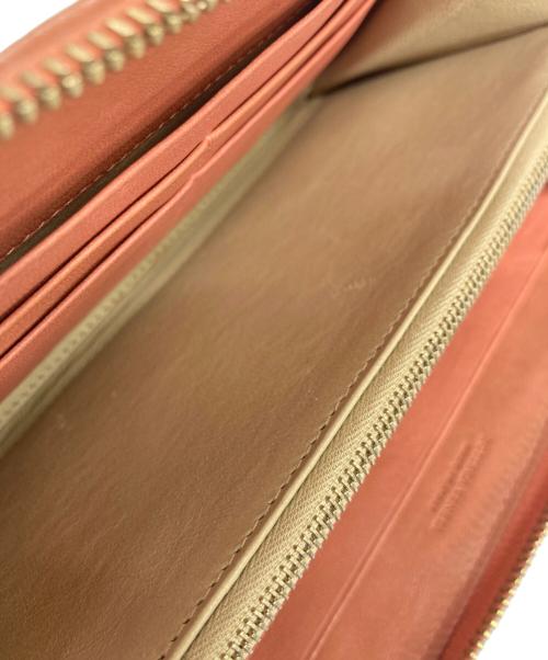 BOTTEGA VENETA（ボッテガベネタ）BOTTEGA VENETA (ボッテガベネタ) イントレチャート ラウンドファスナーウォレット 長財布 ピンクの古着・服飾アイテム