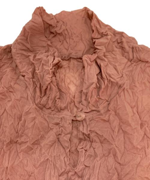 ISSEY MIYAKE（イッセイミヤケ）ISSEY MIYAKE (イッセイミヤケ) シワ加工カットソー ピンク サイズ:Mの古着・服飾アイテム