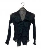 ISSEY MIYAKE FETEイッセイミヤケフェット）の古着「フリル変形プリーツカーディガン」｜ブラック