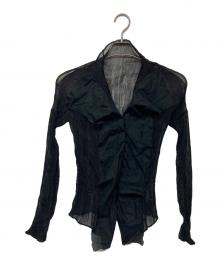 ISSEY MIYAKE FETE（イッセイミヤケフェット）の古着「フリル変形プリーツカーディガン」｜ブラック