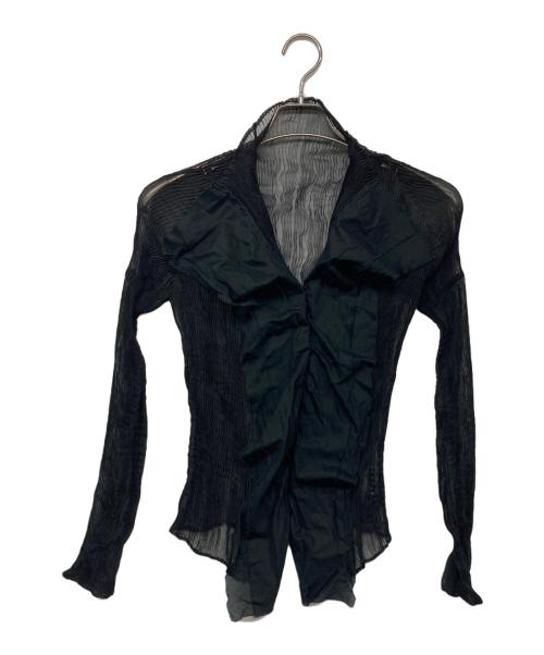ISSEY MIYAKE FETE（イッセイミヤケフェット）ISSEY MIYAKE FETE (イッセイミヤケフェット) フリル変形プリーツカーディガン ブラック サイズ:2の古着・服飾アイテム