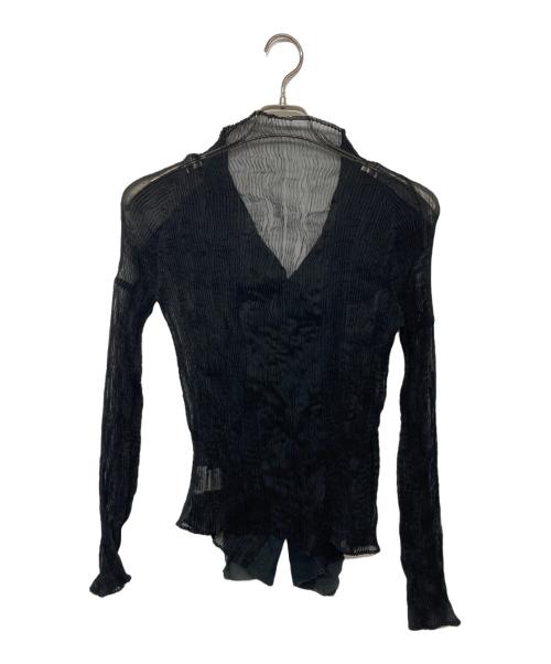 ISSEY MIYAKE FETE（イッセイミヤケフェット）ISSEY MIYAKE FETE (イッセイミヤケフェット) フリル変形プリーツカーディガン ブラック サイズ:2の古着・服飾アイテム
