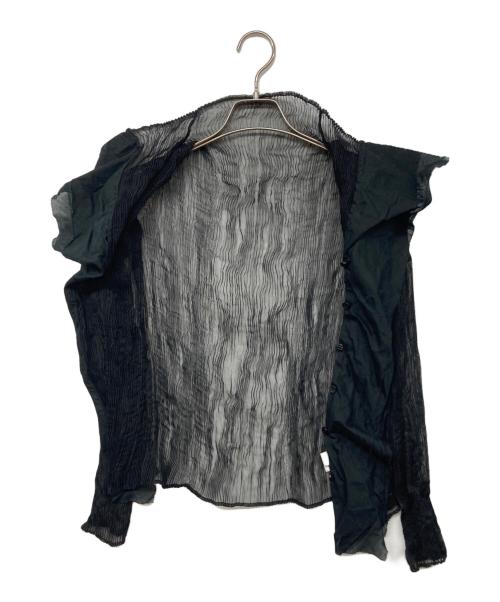 ISSEY MIYAKE FETE（イッセイミヤケフェット）ISSEY MIYAKE FETE (イッセイミヤケフェット) フリル変形プリーツカーディガン ブラック サイズ:2の古着・服飾アイテム