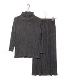 JURGEN LEHL（ヨーガンレール）の古着「プリーツカットソー プリーツスカート セットアップ」｜グレー