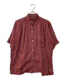 Y's（ワイズ）の古着「ギャザーレーヨンシャツブラウス」｜ボルドー