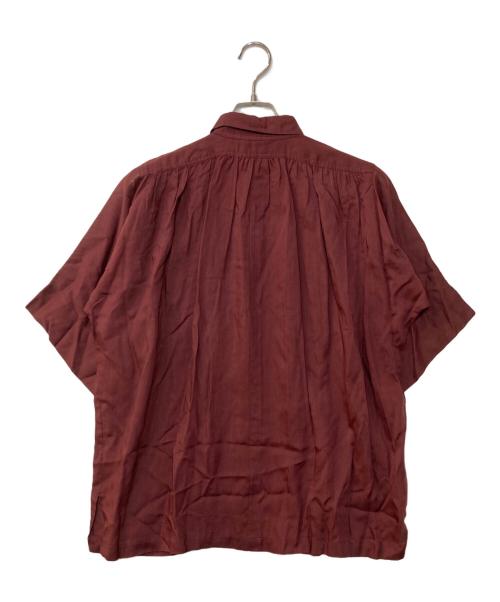 Y's（ワイズ）Y's (ワイズ) ギャザーレーヨンシャツブラウス ボルドー サイズ:記載なしの古着・服飾アイテム