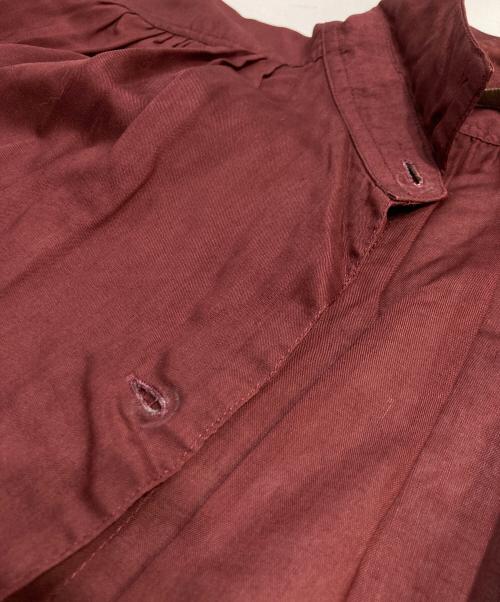 Y's（ワイズ）Y's (ワイズ) ギャザーレーヨンシャツブラウス ボルドー サイズ:記載なしの古着・服飾アイテム