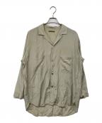 Y'sワイズ）の古着「80's オープンカラーシルクシャツ」｜ベージュ