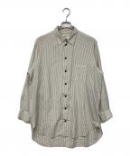 GOTHIC YOHJI YAMAMOTOゴシックヨウジヤマモト）の古着「ストライプシルクシャツ」｜グレー×ベージュ