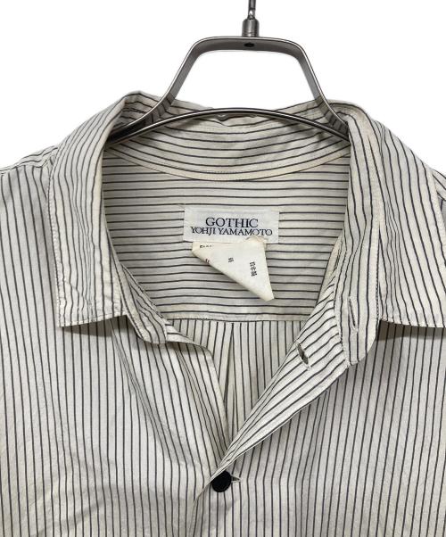 GOTHIC YOHJI YAMAMOTO（ゴシックヨウジヤマモト）GOTHIC YOHJI YAMAMOTO (ゴシックヨウジヤマモト) ストライプシルクシャツ グレー×ベージュ サイズ:Mの古着・服飾アイテム
