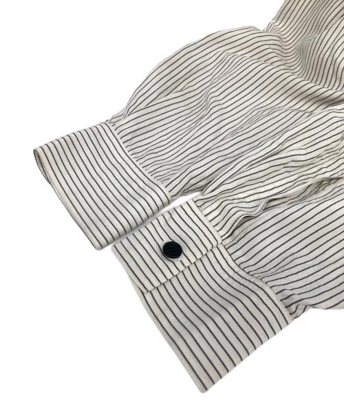 GOTHIC YOHJI YAMAMOTO（ゴシックヨウジヤマモト）GOTHIC YOHJI YAMAMOTO (ゴシックヨウジヤマモト) ストライプシルクシャツ グレー×ベージュ サイズ:Mの古着・服飾アイテム