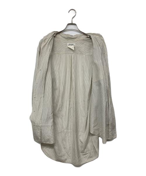 GOTHIC YOHJI YAMAMOTO（ゴシックヨウジヤマモト）GOTHIC YOHJI YAMAMOTO (ゴシックヨウジヤマモト) ストライプシルクシャツ グレー×ベージュ サイズ:Mの古着・服飾アイテム