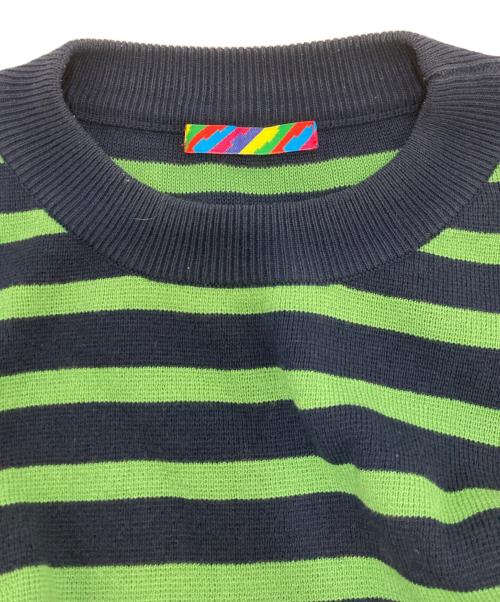 is-ness（イズネス）is-ness (イズネス) BALLOON T-SHIRT ネイビー×グリーン サイズ:Lの古着・服飾アイテム