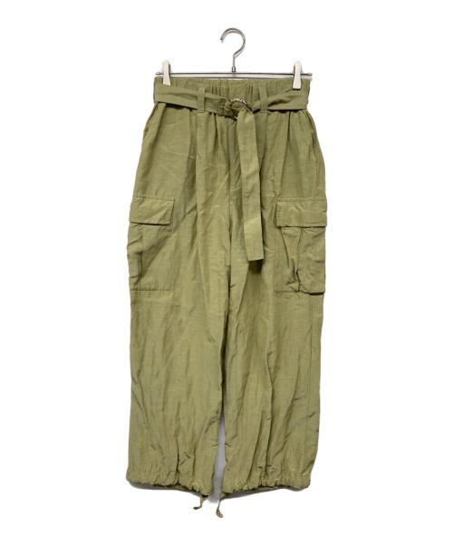 CURRENTAGE（カレンテージ）CURRENTAGE (カレンテージ) レーヨンリネンカーゴパンツ グリーン サイズ:1の古着・服飾アイテム