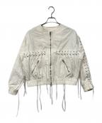 UNUSEDアンユーズド）の古着「US1125 レースアップノーカラーブルゾン」｜ホワイト