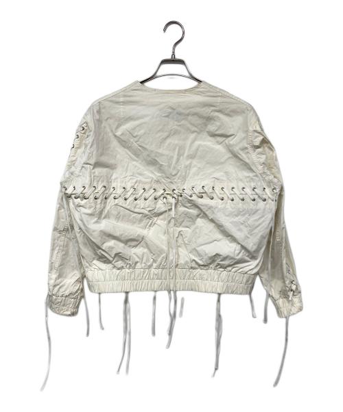 UNUSED（アンユーズド）UNUSED (アンユーズド) US1125 レースアップノーカラーブルゾン ホワイトの古着・服飾アイテム