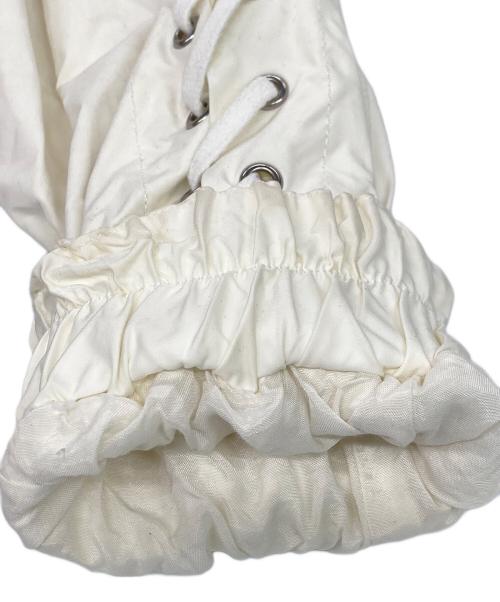 UNUSED（アンユーズド）UNUSED (アンユーズド) US1125 レースアップノーカラーブルゾン ホワイトの古着・服飾アイテム