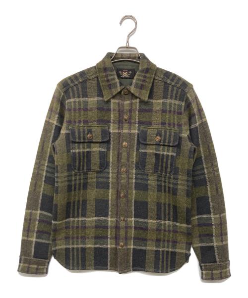 RRL（ダブルアールエル）RRL (ダブルアールエル) Wool Cashmere Plaid Olive Workshirt / ウールカシミアプラッドオリーブワークシャツ グリーン サイズ:Sの古着・服飾アイテム