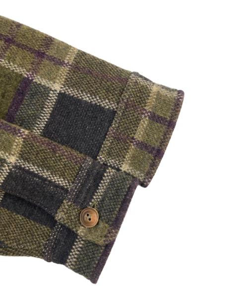 RRL（ダブルアールエル）RRL (ダブルアールエル) Wool Cashmere Plaid Olive Workshirt / ウールカシミアプラッドオリーブワークシャツ グリーン サイズ:Sの古着・服飾アイテム