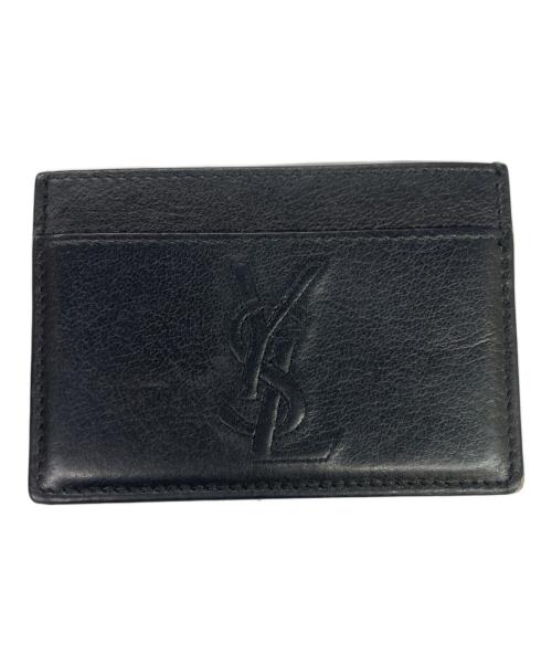 Yves Saint Laurent（イヴサンローラン）Yves Saint Laurent (イヴサンローラン) ロゴレザーカードケース ブラックの古着・服飾アイテム