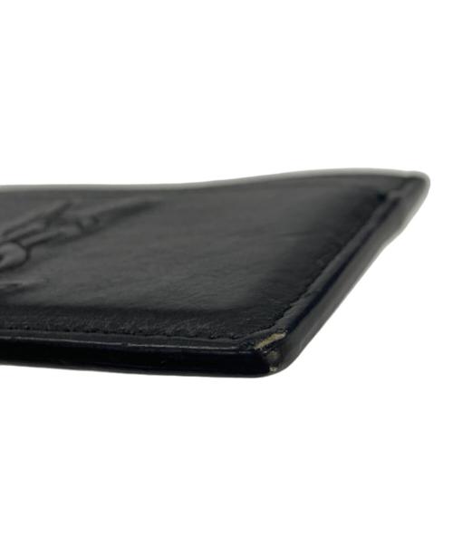 Yves Saint Laurent（イヴサンローラン）Yves Saint Laurent (イヴサンローラン) ロゴレザーカードケース ブラックの古着・服飾アイテム