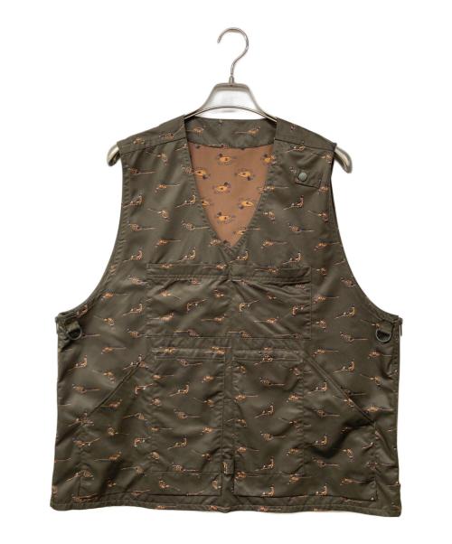 BEAMS PLUS（ビームスプラス）BEAMS PLUS (ビームスプラス) Adventure Vest Polyester Animal Print アドベンチャーベスト グリーン サイズ:XLの古着・服飾アイテム