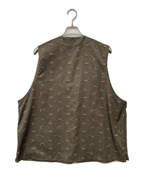 BEAMS PLUS（ビームスプラス）BEAMS PLUS (ビームスプラス) Adventure Vest Polyester Animal Print アドベンチャーベスト グリーン サイズ:XLの古着・服飾アイテム