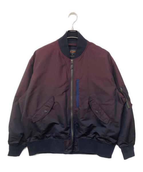 BEAMS PLUS（ビームスプラス）BEAMS PLUS (ビームスプラス) MIL Flight Jacket Iridescent Twill MA-1ジャケット ネイビー×ボルドー サイズ:XLの古着・服飾アイテム