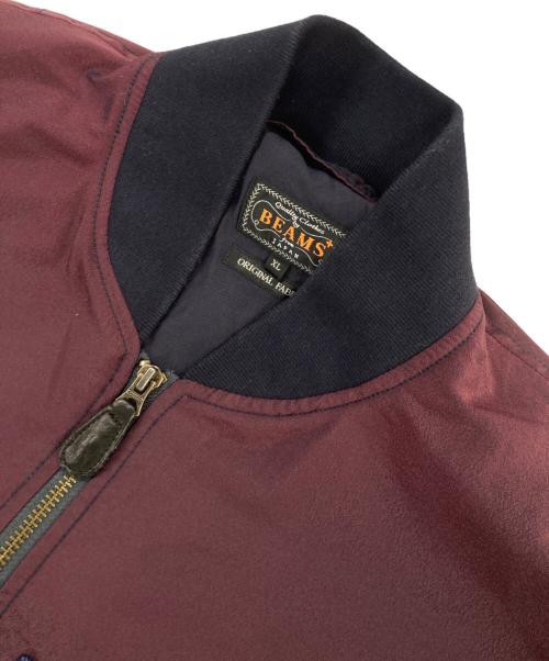 BEAMS PLUS（ビームスプラス）BEAMS PLUS (ビームスプラス) MIL Flight Jacket Iridescent Twill MA-1ジャケット ネイビー×ボルドー サイズ:XLの古着・服飾アイテム