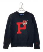 POLO RALPH LAURENポロ・ラルフローレン）の古着「P Sweater tiger カシミヤ混ニット」｜ブラック