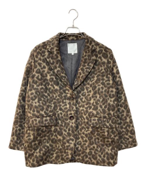 Drawing Numbers（ドローイングナンバーズ）Drawing Numbers (ドローイングナンバーズ) レオパードワイドジャケット ブラウン サイズ:38の古着・服飾アイテム