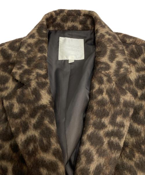 Drawing Numbers（ドローイングナンバーズ）Drawing Numbers (ドローイングナンバーズ) レオパードワイドジャケット ブラウン サイズ:38の古着・服飾アイテム