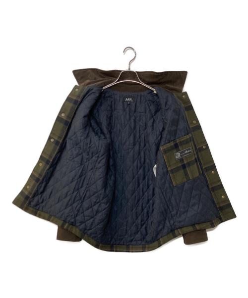 A.P.C.（アーペーセー）A.P.C. (アーペーセー) チェックハンティングジャケット オリーブ サイズ:XSの古着・服飾アイテム