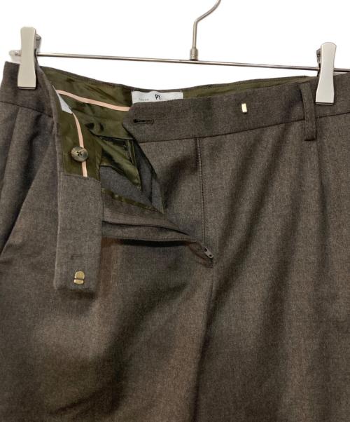 PT01（ピーティーゼロウーノ）PT01 (ピーティーゼロウーノ) ヴァージンウール ストレッチ ライトフランネル 1プリーツドレスパンツ ブラウン サイズ:40の古着・服飾アイテム