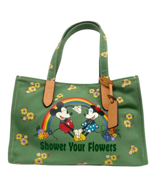 COACH（コーチ）COACH (コーチ) DISNEY (ディズニー) DISNEY X COACH フローラル アンド ミッキーマウス トート 30 グリーンの古着・服飾アイテム