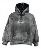 MM6 Maison Margiela×SUPREMEエムエムシックスメゾンマルジェラ×シュプリーム）の古着「24SS Foil Box Logo Hooded Sweatshirt」｜シルバー×ブラック