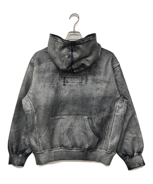 MM6 Maison Margiela（エムエムシックスメゾンマルジェラ）MM6 Maison Margiela (エムエムシックスメゾンマルジェラ) SUPREME (シュプリーム) 24SS Foil Box Logo Hooded Sweatshirt シルバー×ブラック サイズ:Ｓの古着・服飾アイテム