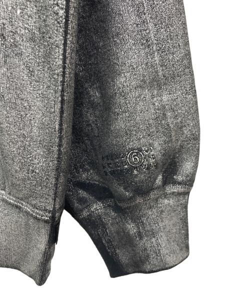 MM6 Maison Margiela（エムエムシックスメゾンマルジェラ）MM6 Maison Margiela (エムエムシックスメゾンマルジェラ) SUPREME (シュプリーム) 24SS Foil Box Logo Hooded Sweatshirt シルバー×ブラック サイズ:Ｓの古着・服飾アイテム