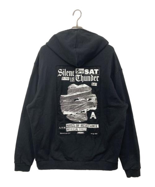 FRED PERRY（フレッドペリー）FRED PERRY (フレッドペリー) RAF SIMONS (ラフシモンズ) DESTROYED HOODED SWEATSHIRT ブラック サイズ:Ｍの古着・服飾アイテム