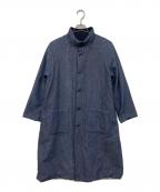 nest Robeネストローブ）の古着「ヘリンボーンリバーシブルコート」｜ブルー