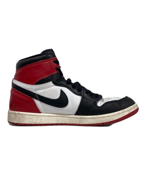 NIKE（ナイキ）NIKE (ナイキ) AirJordan 1 Retro High OG Black Toe / エア ジョーダン 1 ホワイト×レッド サイズ:28.5の古着・服飾アイテム