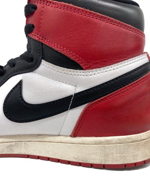 NIKE（ナイキ）NIKE (ナイキ) AirJordan 1 Retro High OG Black Toe / エア ジョーダン 1 ホワイト×レッド サイズ:28.5の古着・服飾アイテム
