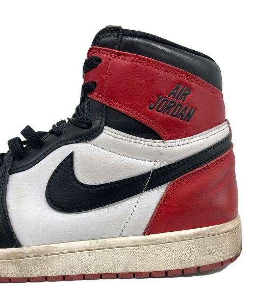 NIKE（ナイキ）NIKE (ナイキ) AirJordan 1 Retro High OG Black Toe / エア ジョーダン 1 ホワイト×レッド サイズ:28.5の古着・服飾アイテム