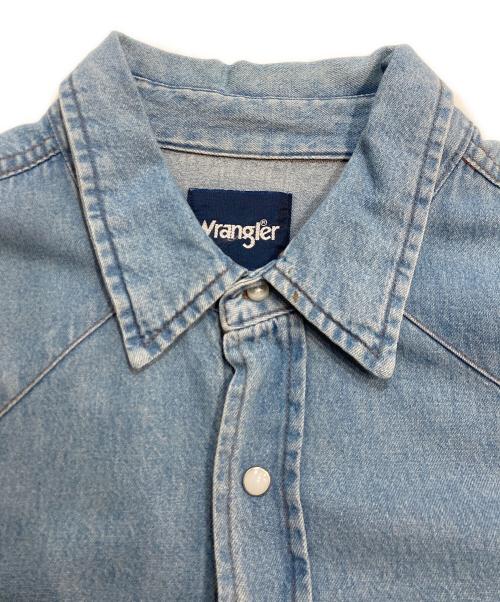 Wrangler（ラングラー）Wrangler (ラングラー)  Cowboy Cut Western Denim Work Shirt  90`sデニムウエスタンシャツ インディゴ サイズ:2XLの古着・服飾アイテム