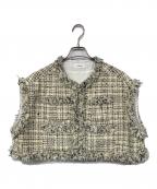 HYEONヘヨン）の古着「basil gilet ツイードジレ」｜ホワイト×ブラック