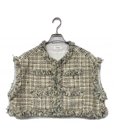 レディース 【新品】HYEON basil gilet white ツイードジレ