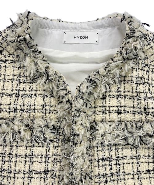 HYEON（ヘヨン）HYEON (ヘヨン) basil gilet ツイードジレ ホワイト×ブラック サイズ:Fの古着・服飾アイテム