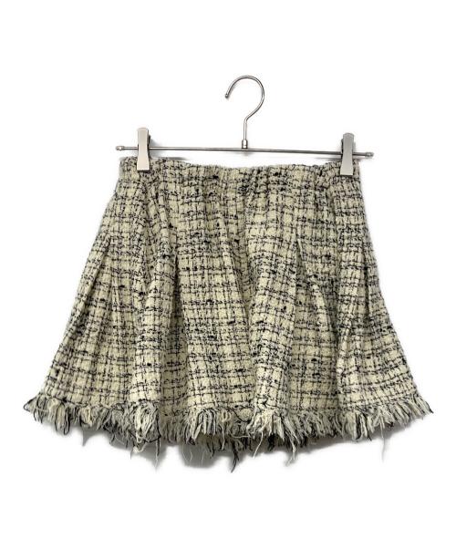 HYEON（ヘヨン）HYEON (ヘヨン) basil skort ツイードショートパンツ ホワイト×ブラック サイズ:Mの古着・服飾アイテム