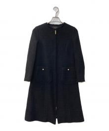 TOCCA（トッカ）の古着「ノーカラーツイードコート」｜ネイビー