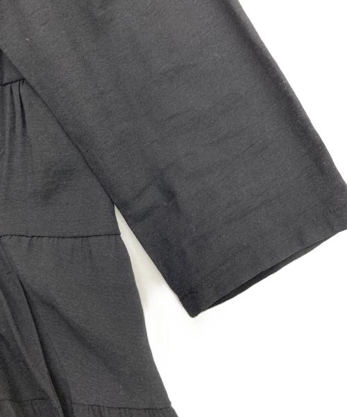 JENNE（ジェンヌ）JENNE (ジェンヌ) ドラマティック七分袖ティアードワンピース ブラック サイズ:Mの古着・服飾アイテム